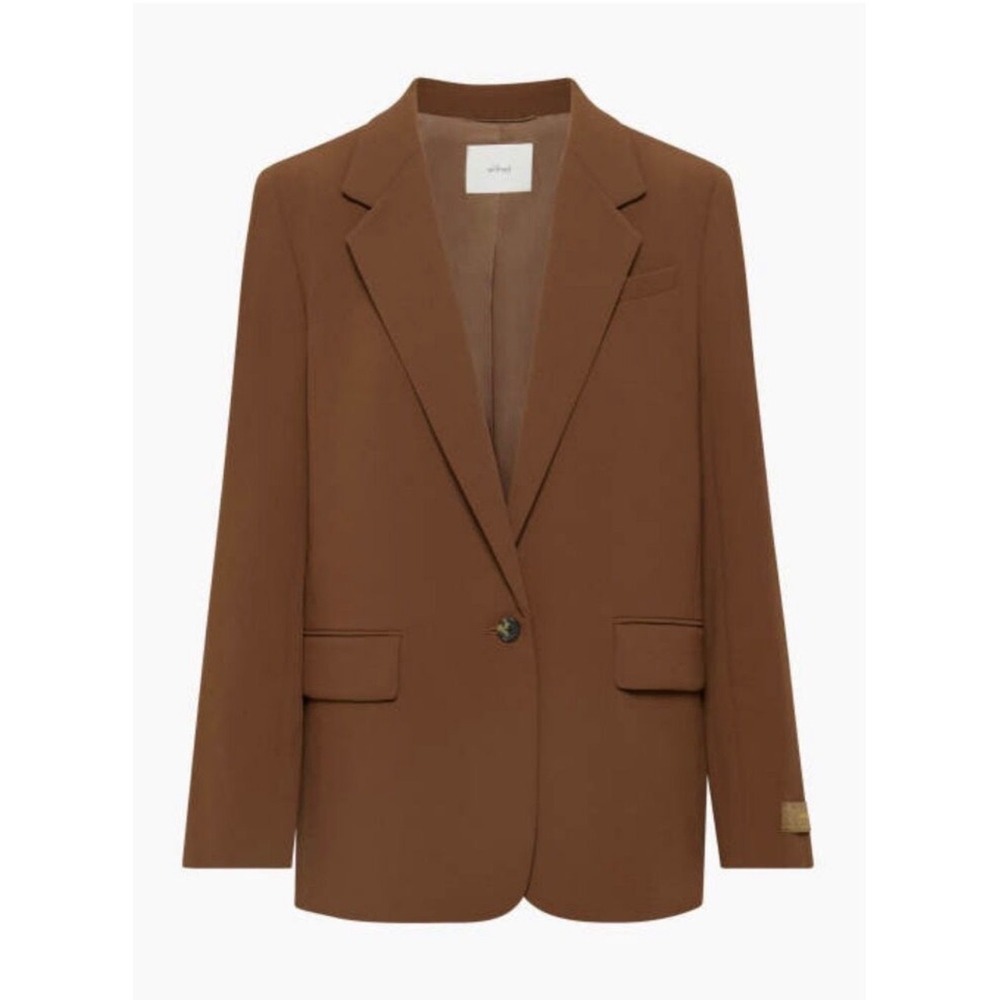 Aritzia Wilfred Generation Blazer Tailored XS Cognac Brown Career Professional